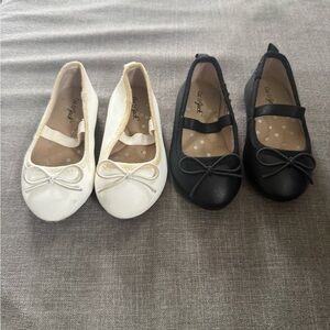 Size 5 cat & jack white and black ballet flats